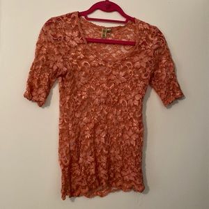 Coral lacy top